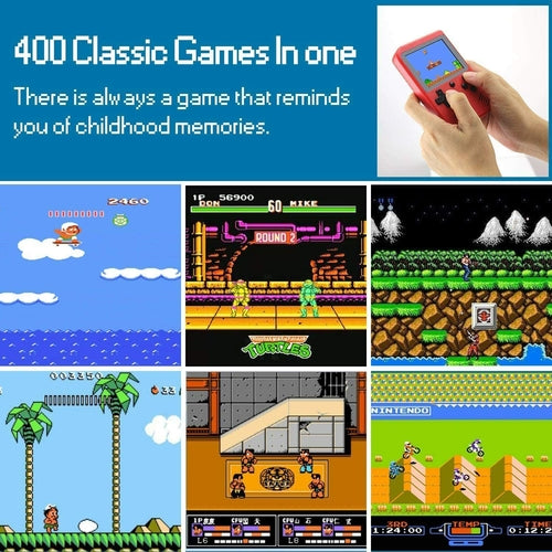Consola de juegos portátil Douyin transfronteriza 400 en 1, consola de juegos retro nostálgica para niños, mini consola de juegos portátil para juego individual y doble