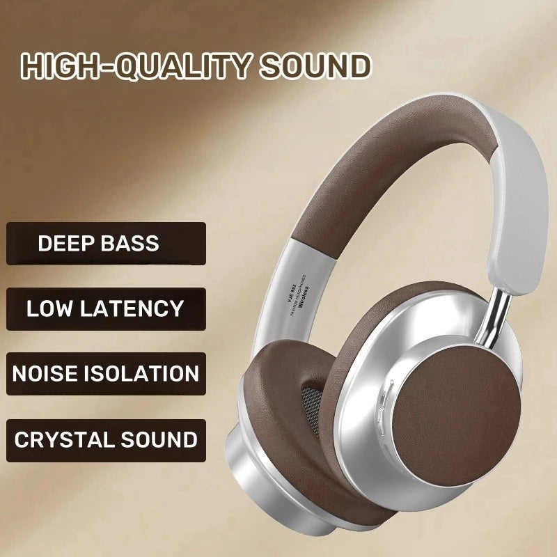 Wireless Bluetooth 5.3 Headband Headphones TEISCHE with Powerful Bass and 40 Hours Playtime, designed for sports with removable 3.5mm audio jack, lightweight at 280g, and optimized sound for a premium music experience.