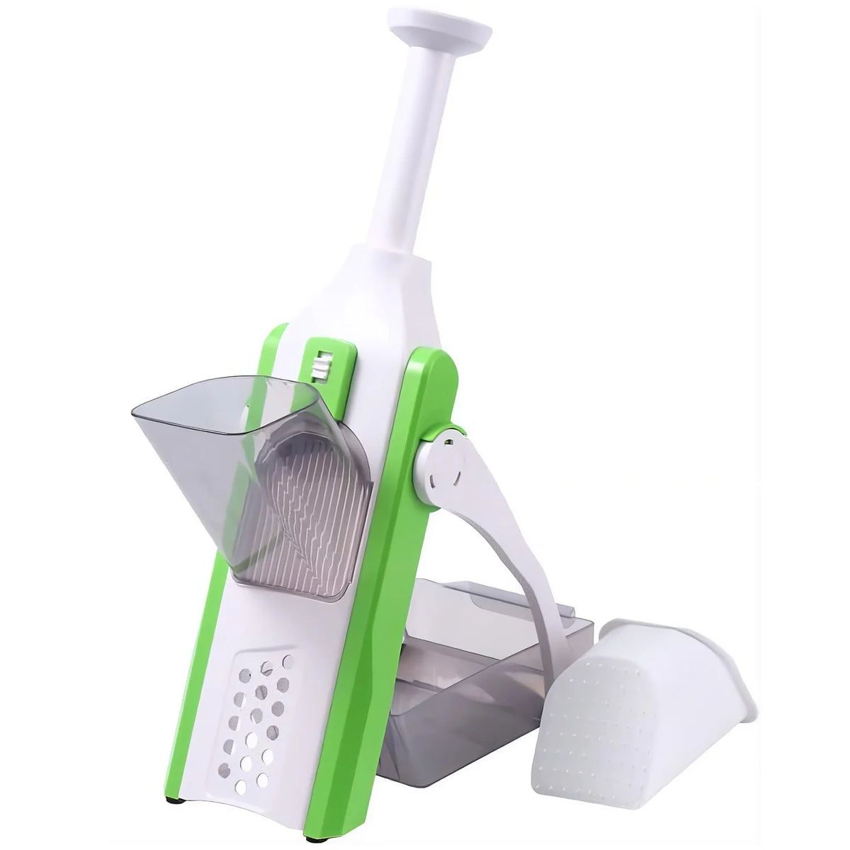 Cortador de verduras y patatas, 4 funciones en 1: corta en rodajas, bastones, juliana y cubos, con ajuste de grosor, cuchillas de acero inoxidable, fácil de usar y limpiar, hecho de materiales resistentes, ahorra tiempo y espacio