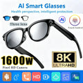 Gafas inteligentes con cámara AI Lenovo 8K HD 1600W Doble Traducción en tiempo real Llamadas por Bluetooth Grabación de audio y video Reproducción de música Gafas de sol 2026