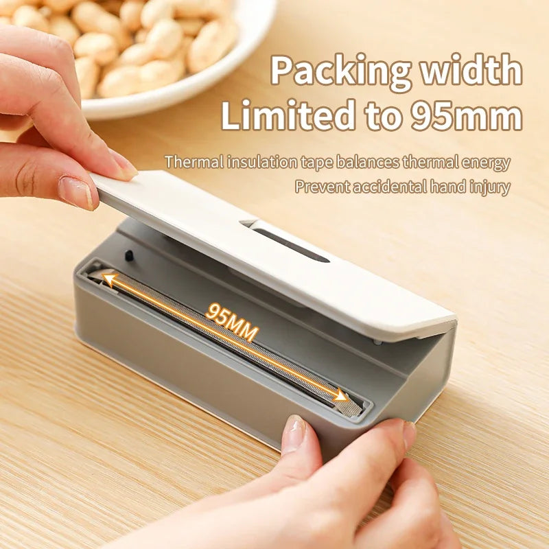 Mini sellador térmico de bolsas de plástico, máquina de sellado térmico recargable para almacenamiento de plástico, sellador de paquetes portátil de mano, clip para bolsas, sellador de alimentos