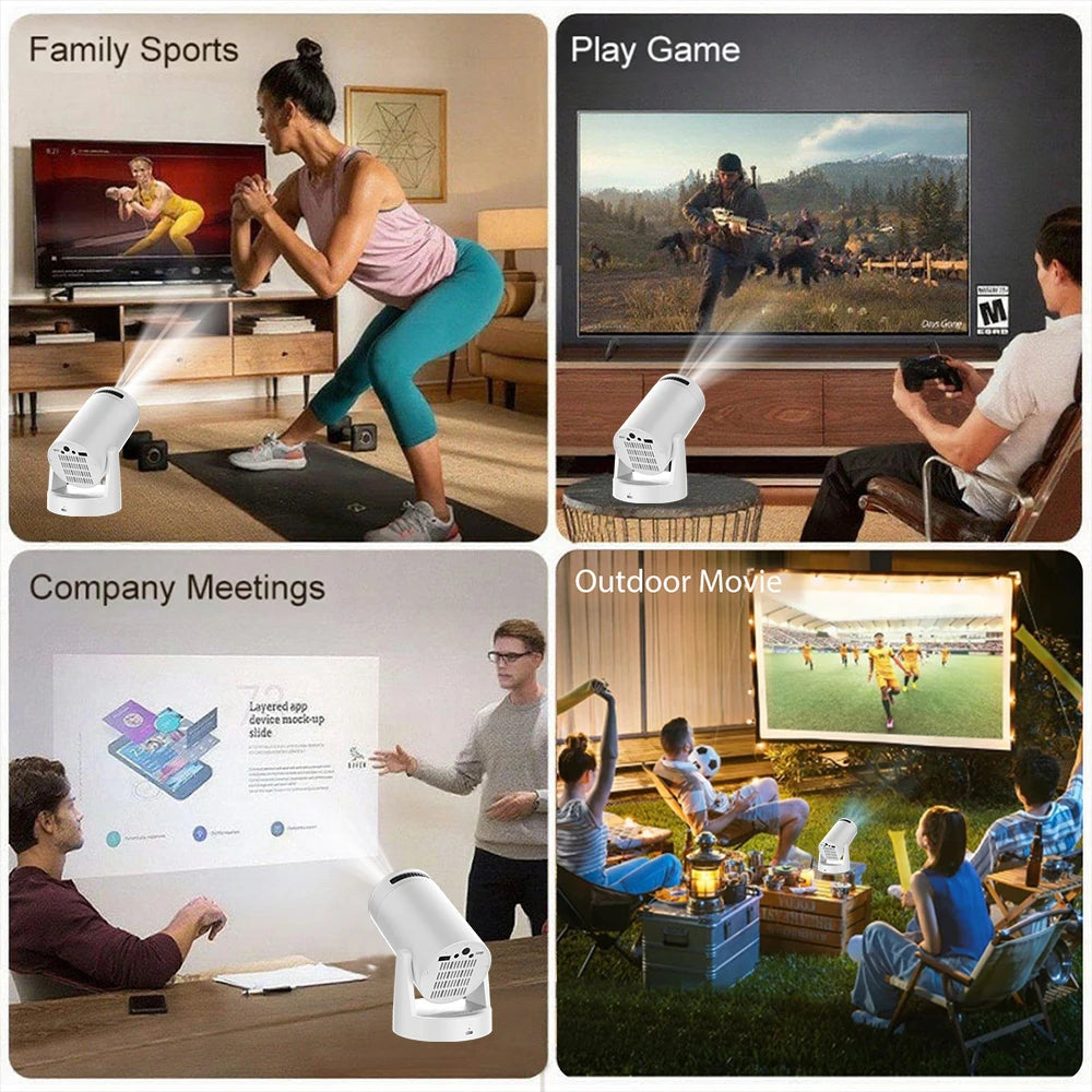 Proyector Mini Portátil Soporte Reproducción de Vídeo 4K Funciones HD Enfoque Rápido Para Reuniones Familiares Proyector Hogar Inteligente de Oficina