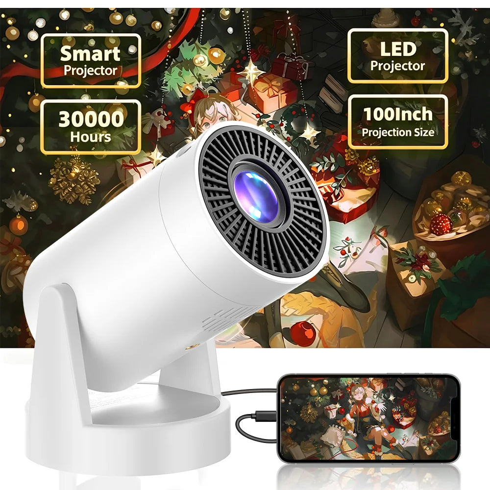 Proyector Mini Portátil Soporte Reproducción de Vídeo 4K Funciones HD Enfoque Rápido Para Reuniones Familiares Proyector Hogar Inteligente de Oficina