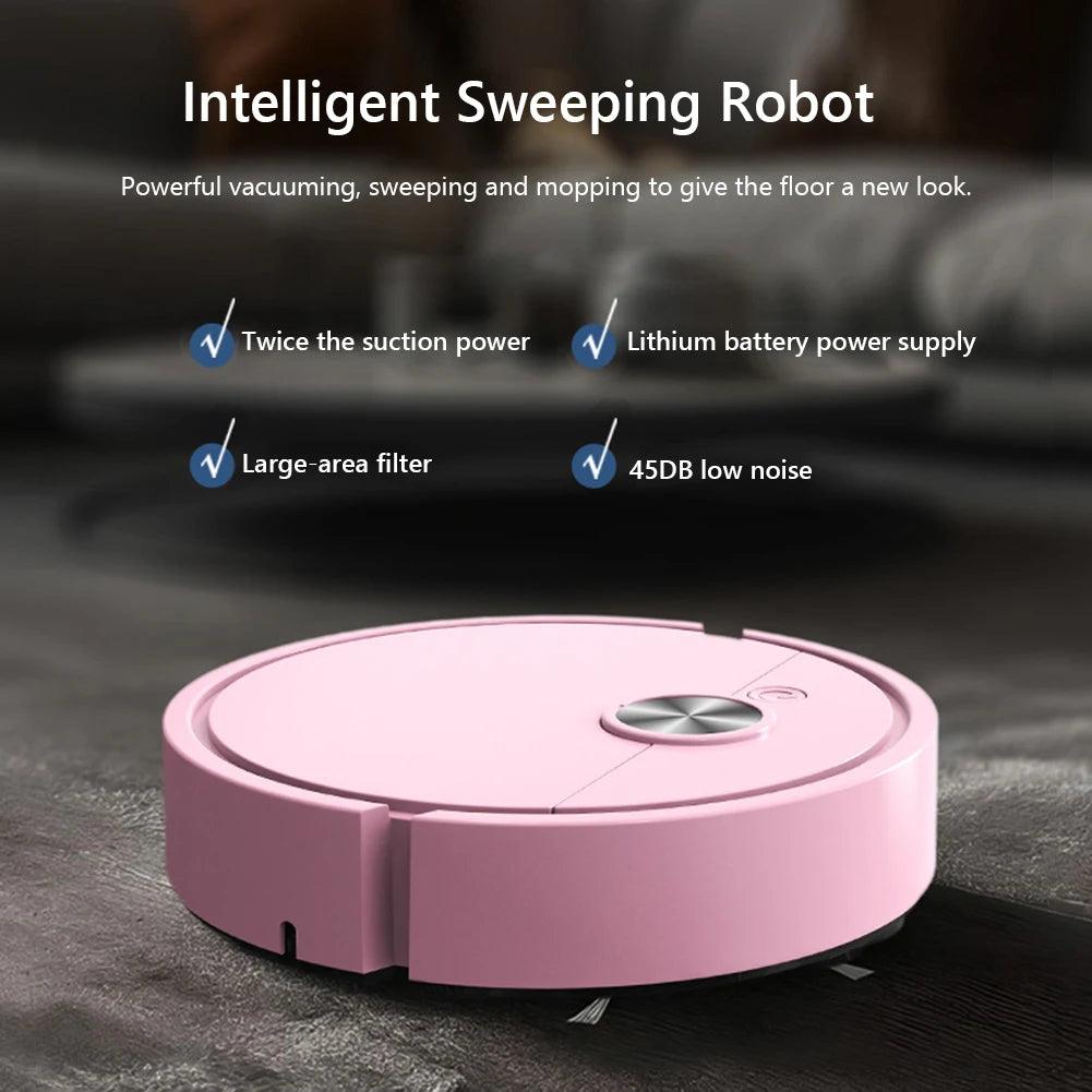 Robot Aspirador Modelo Barrido Automático Mini Máquina de Limpieza para Hogar Carga USB Recargable Fregona Inteligente 3 en 1 Aspiradora 2026