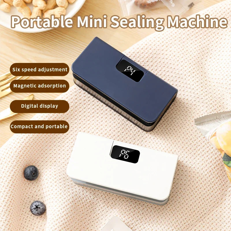 Mini sellador térmico de bolsas de plástico, máquina de sellado térmico recargable para almacenamiento de plástico, sellador de paquetes portátil de mano, clip para bolsas, sellador de alimentos