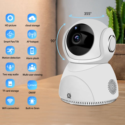 Cámara HD 1080P 360° Panorámica PTZ Inalámbrica Wifi